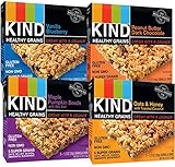 KIND Healthy Whole Grains Granola Snack Bars, (Count 4) Variety Pack with Peanut Butter and Dark Chocolate, Vanilla Blueberry, Oats & Honey and Maple Pumpkin Seeds Flavors