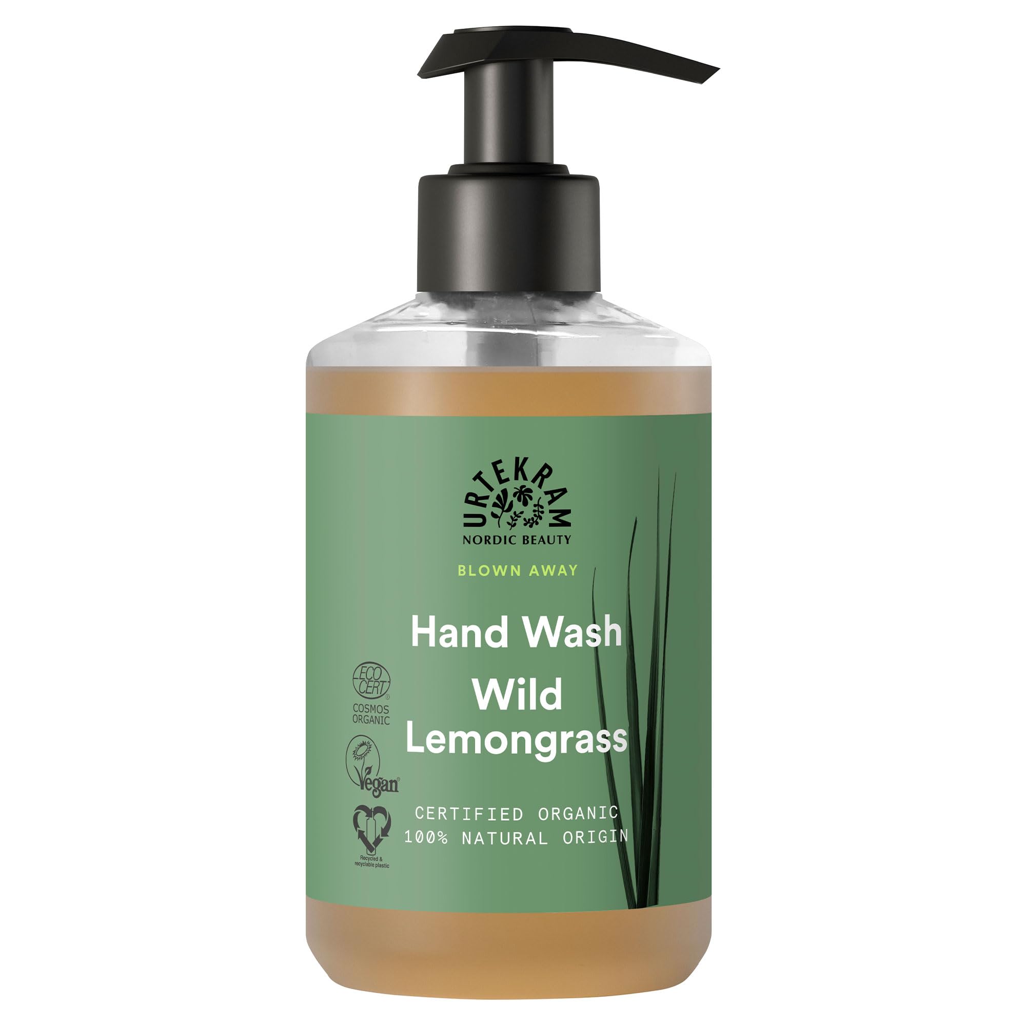 Urtekram Hand Wash, All skin types - Wild Lemongrass, Vegan, Organic, Natural Origin, 300 ml (Pack of 1)