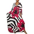 Bsubseach Women Floral Print Kaftan Dresses Plus Size Swimsuit Coverup 2025 Summer Bathing Suit Caftan Loungewear Beach Dress