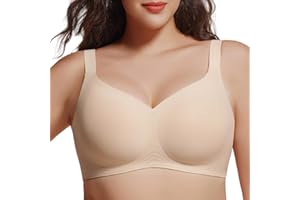 UIMERO 2026 Womens Wireless Bra Seamless Jelly Bras Full Coverage Push Up Supportive Comfortable No Underwire T-Shirt Bras