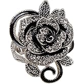 Yfnfxl Fashion Black Marcasite Ring Vintage Jewelry Silver Rings for Women