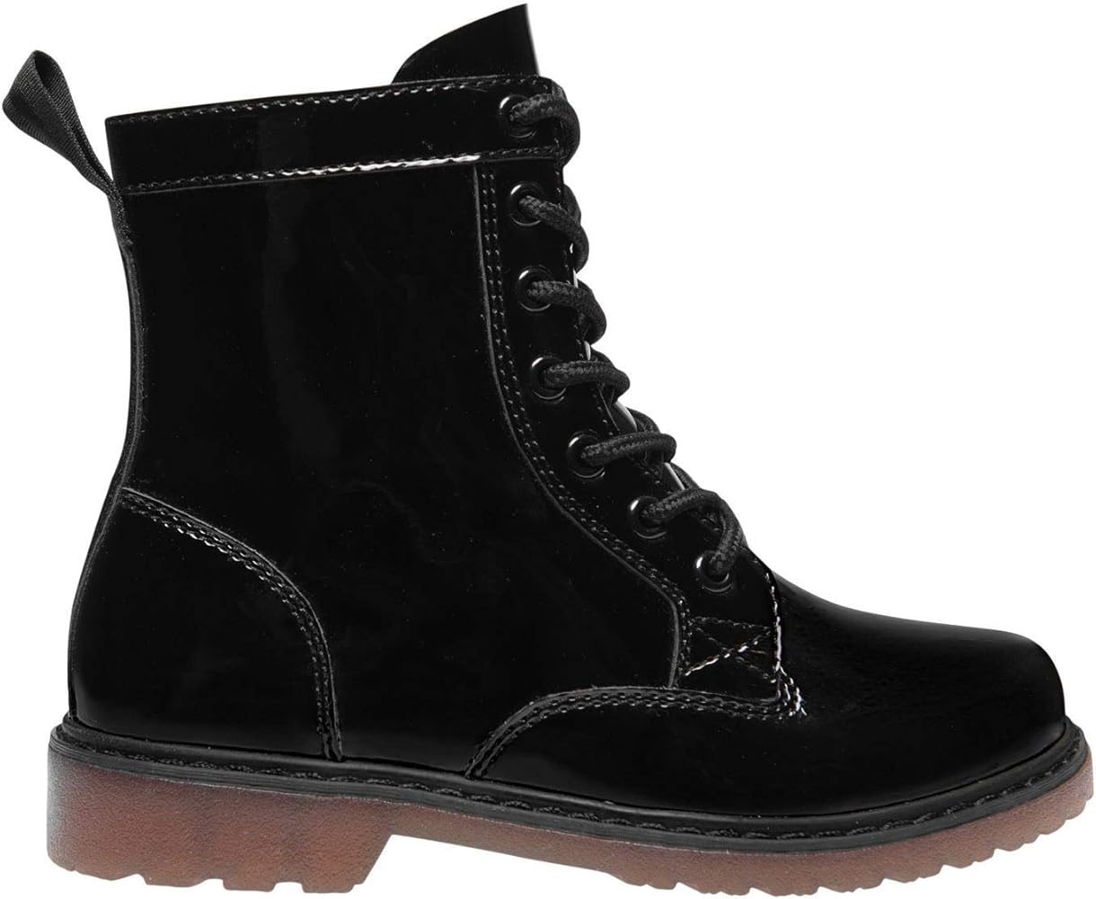 high gloss black boots