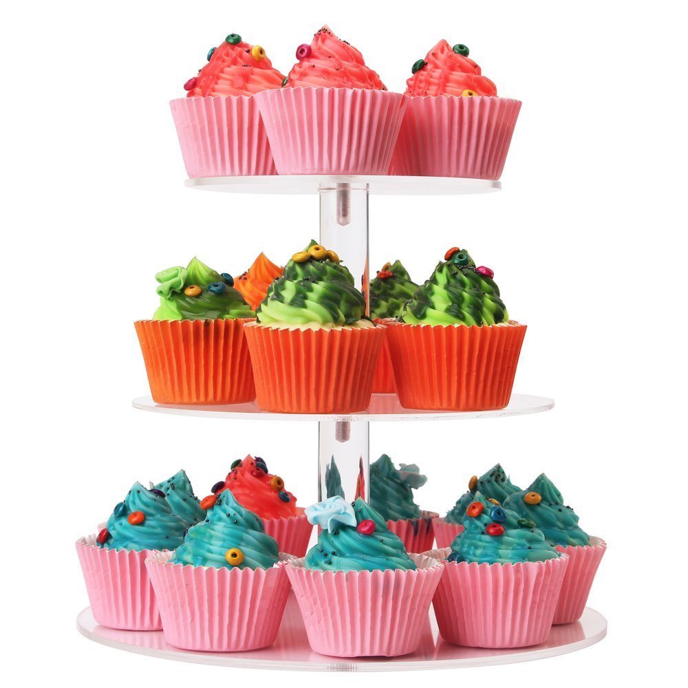 Cupcake Stand，3 Tier Cake Stands for Family Parties Round