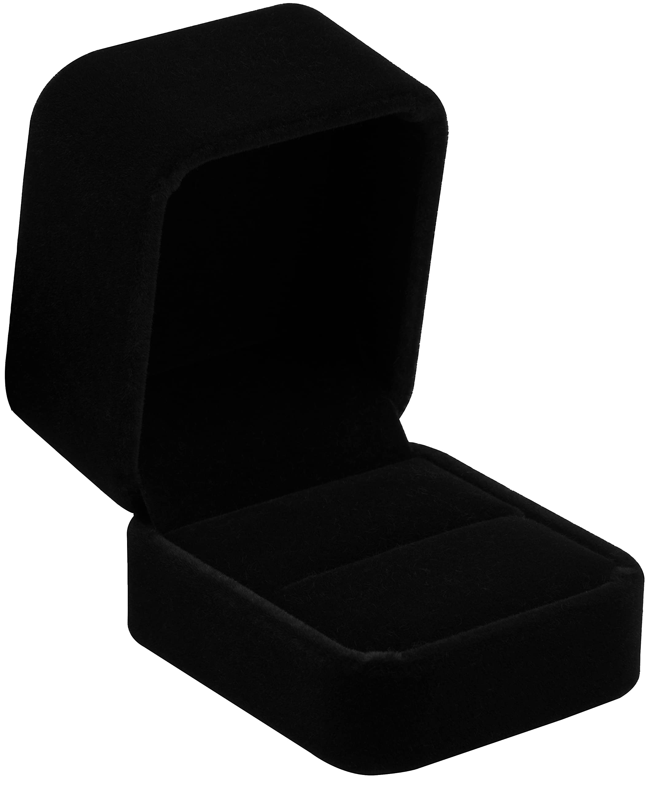 POKOFO Classic Velvet Engagement Ring Box Earring Jewelry Case Gift Box (Black)