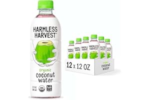 Harmless Harvest Organic Coconut Water Drink, Hydrate with Natural Electrolytes, No Sugar Added, Fair for Life Certified, Original Coconut Water 12 Fl Oz (Pack of 12)