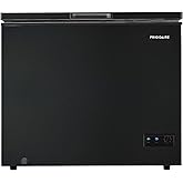 FRIGIDAIRE EFRF7003-BLACK Chest Deep Freezer, 7 Cu. Ft, Black Adjustable Thermostat-Removable Vinyl Coated Wire Basket-Easy Defrost Drain