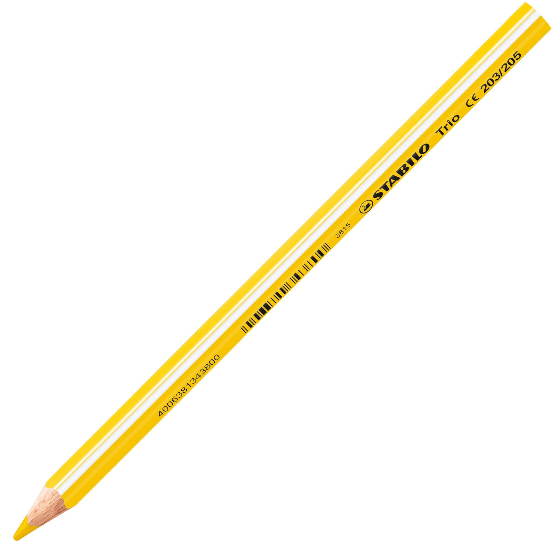 STABILO Trio Thick Triangular Colouring Pencil, Single Pencil, Yellow