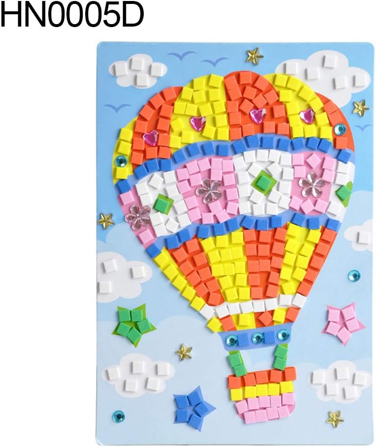 wiFndTu Lovely Cartoon Animal Car 3D EVA Foam Mosaic Painting Sticker Kids Puzzle Craft - HN0005D