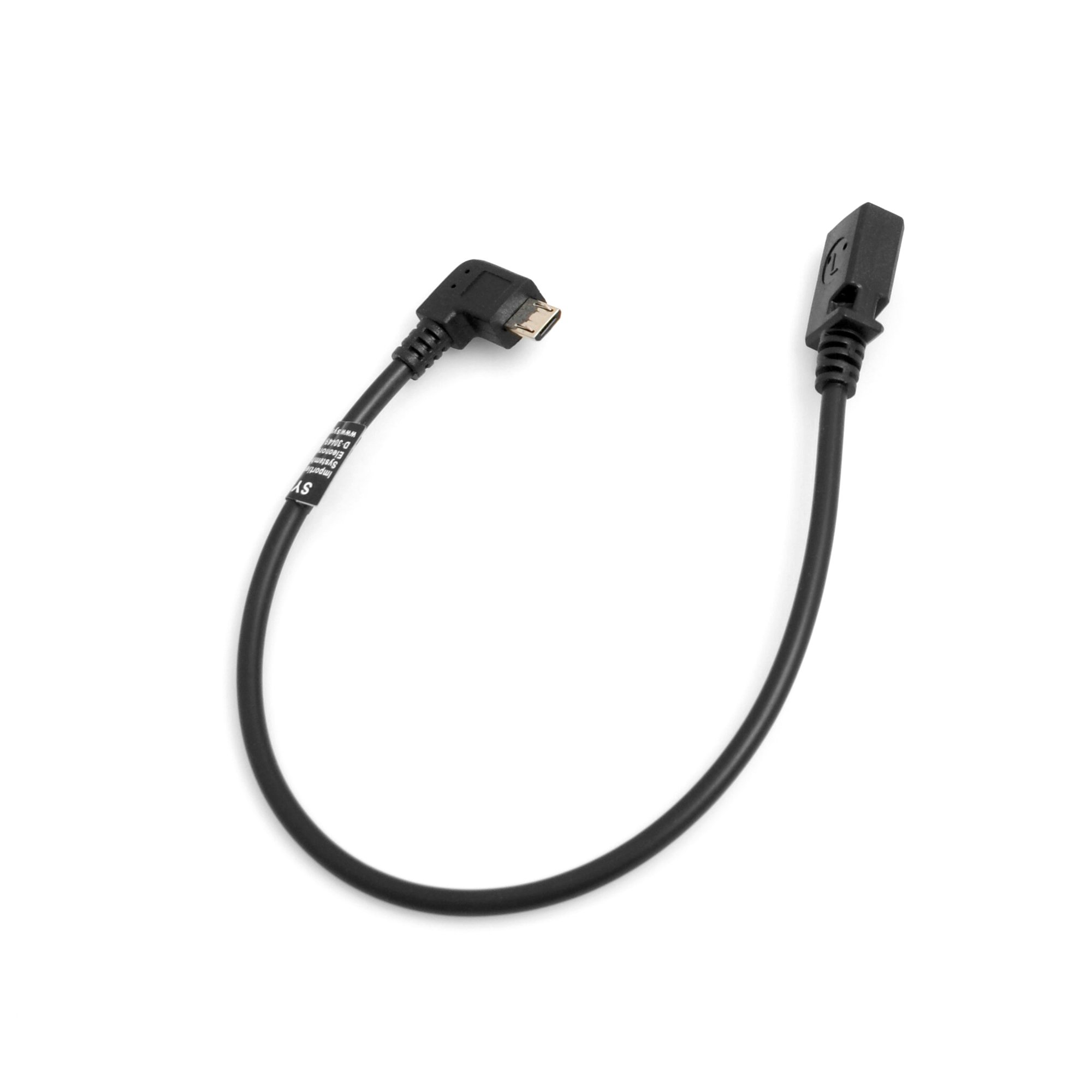 System-S Micro-USB 90° right angle angled plug to mini USB connector approx. 27 cm data charging cable