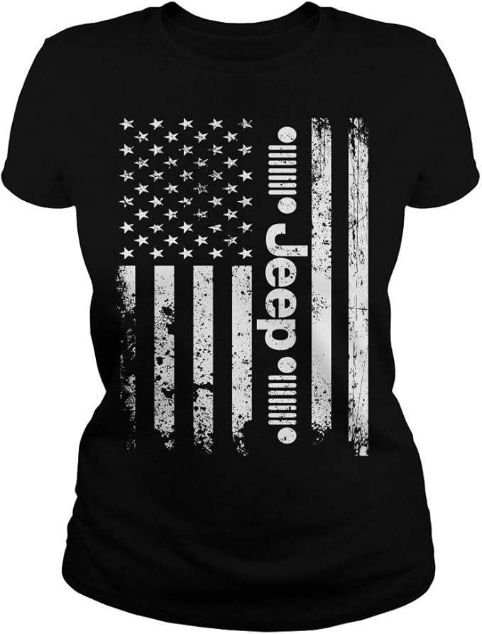 Jeep Flag T-shirt (Women, 4XL) - Jeep Lovers Shirts Gifts - by Mike