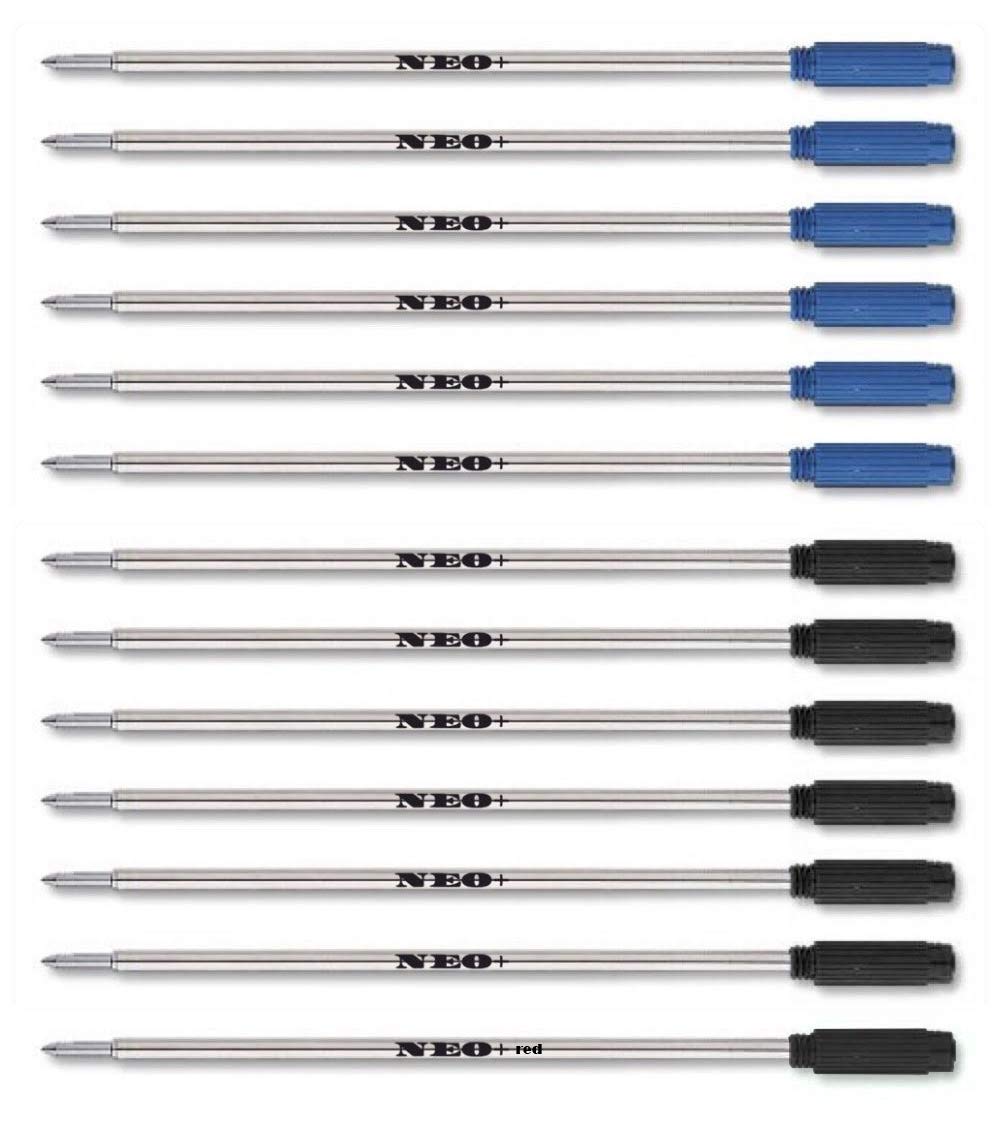 NEO+ Quality Ballpoint Pen Refills, Compatible with Cross Pen, 8513 (6 x Blue Ink + 6 x Black Ink + 1 x RED Ink)