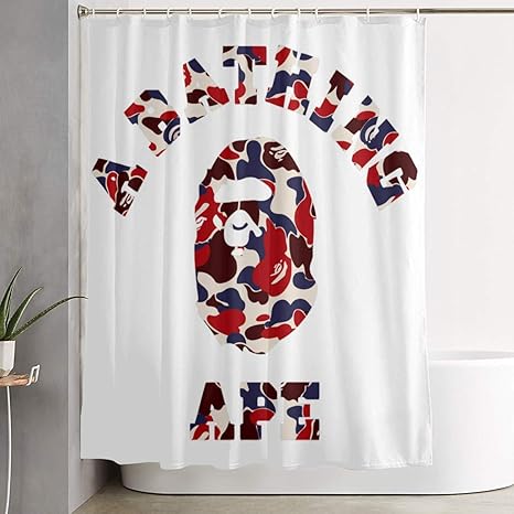 Amazon Com Caixxi Bathing Ape Camo Red Shower Curtain Room Decorations Collection Polyester Fabric Bathroom Shower Curtains 79x72 Inches Home Kitchen
