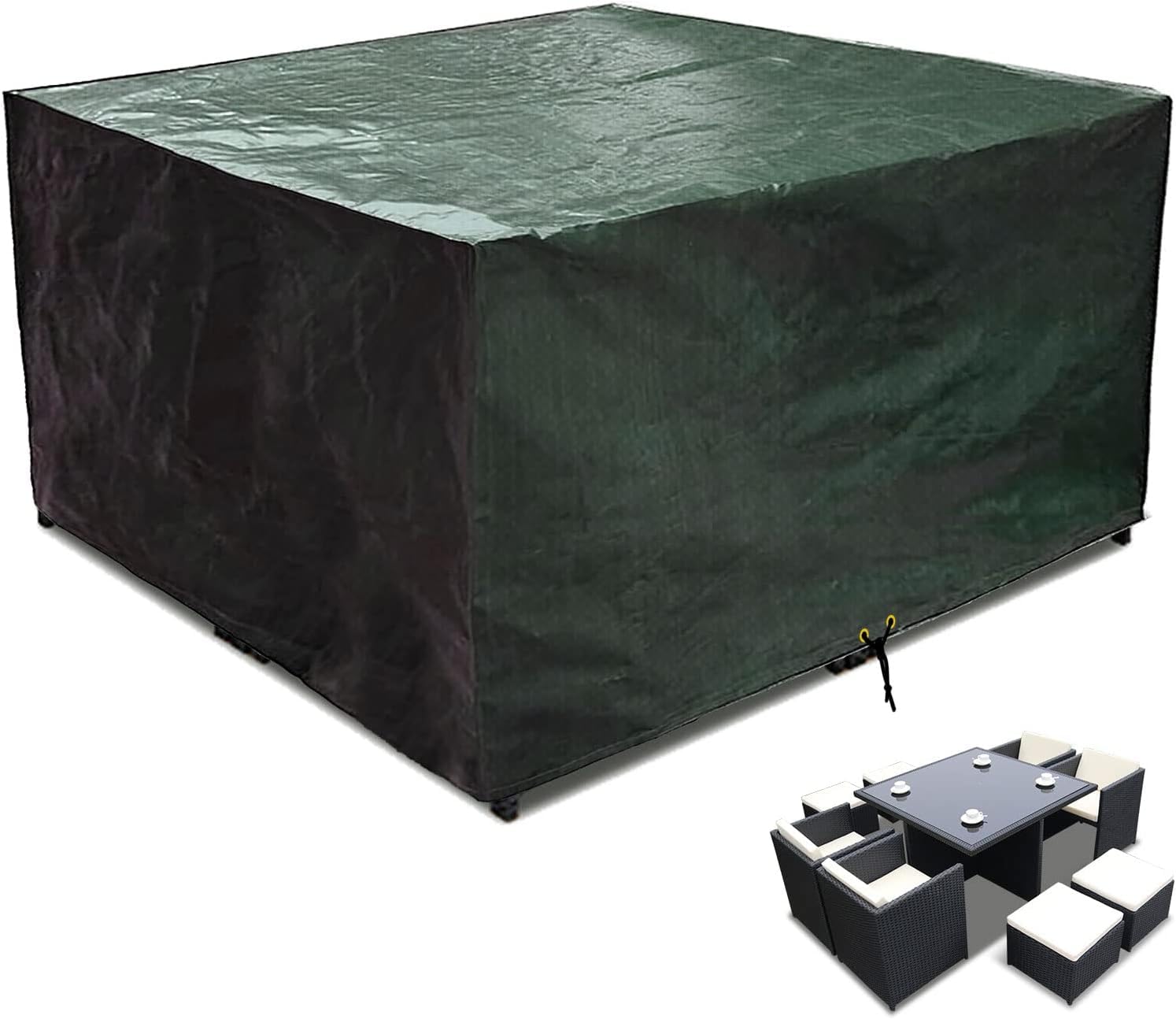 Richie Waterproof Cover for Garden Tables and Patio Furniture (Green, 200x200x90 cm)