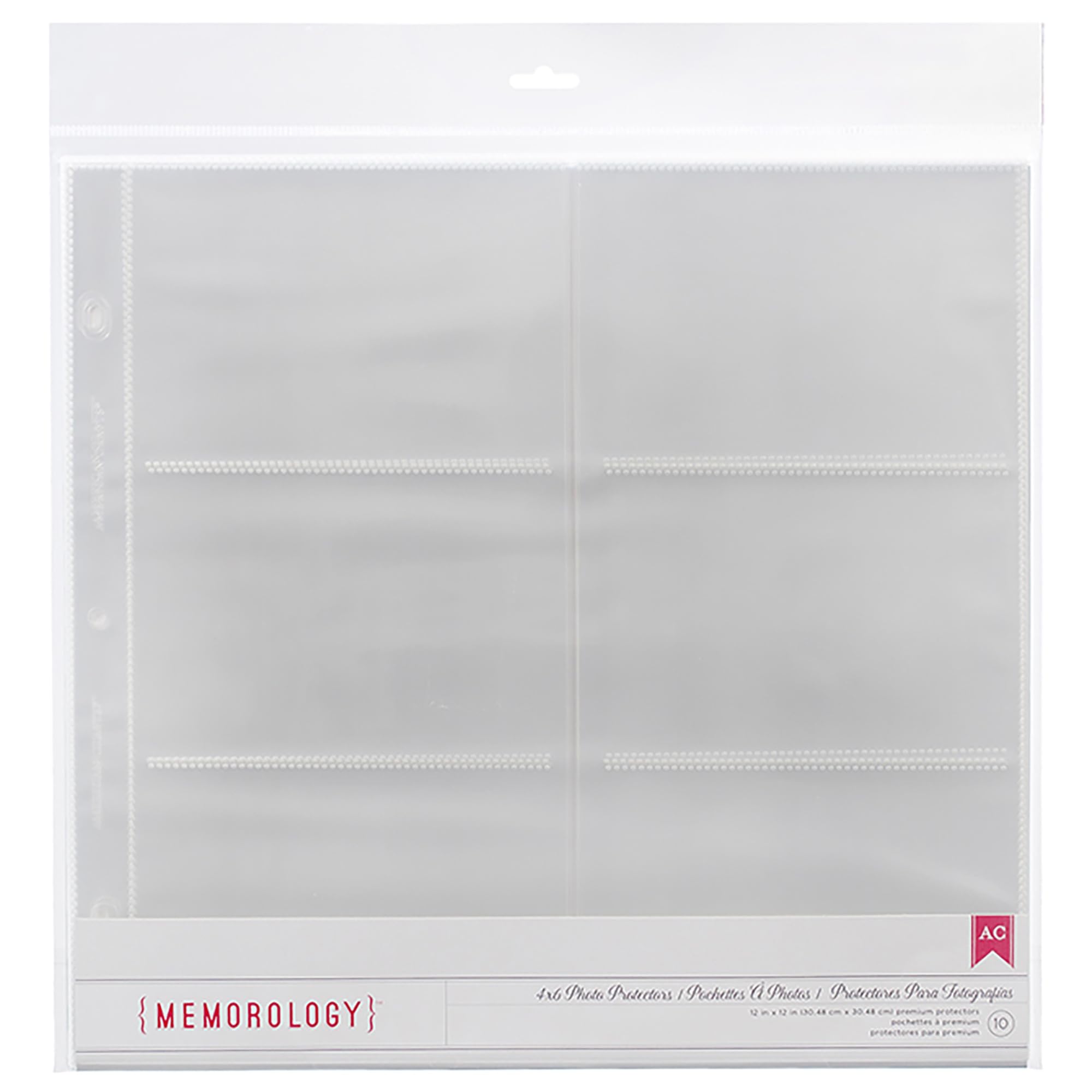 American Crafts 76728 12 x 12-inch/ 6 x 4-inch Pocket Page Protectors, Pack of 10, Transparent