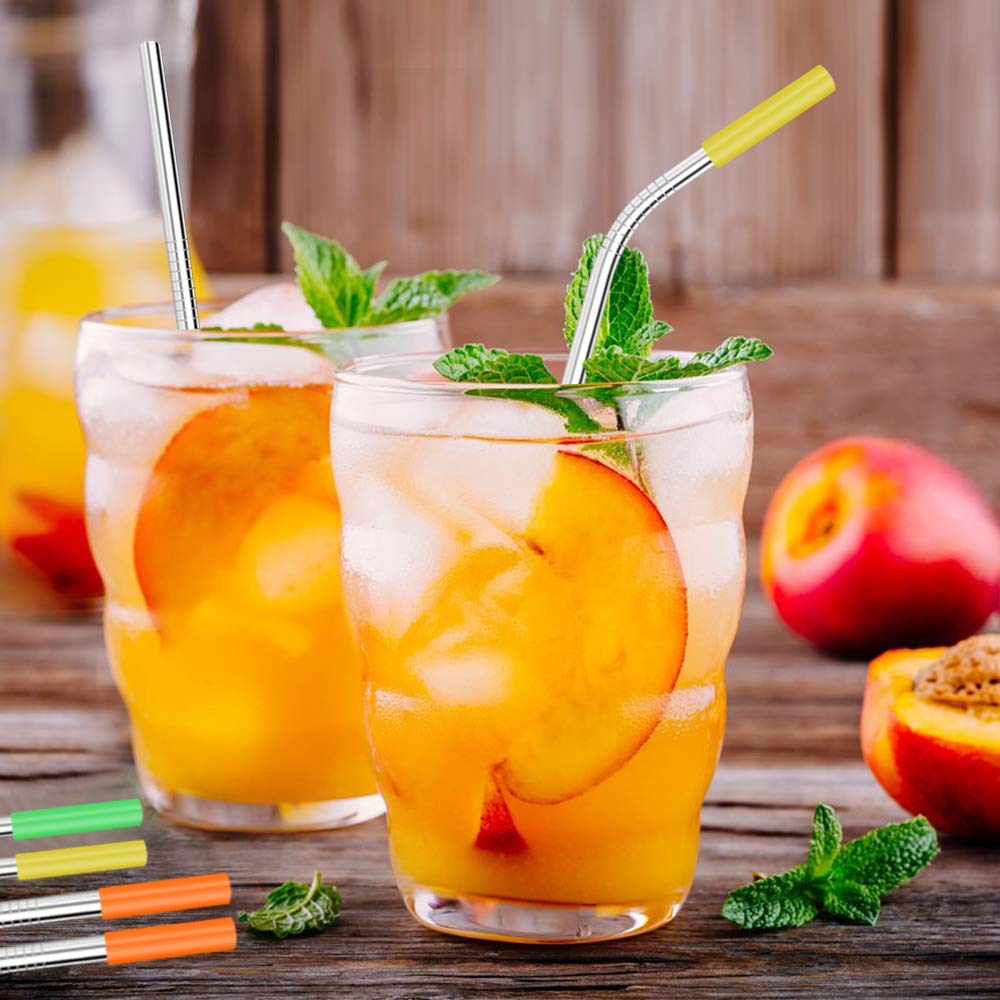 Stainless Steel Straws, GDREAMT Set of 14 Reusable Drinking Straws Ultra Long 10.5\