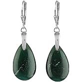 ARTISANJEWELS Natural Green Aventurine Gemstone Dangle Earring, 925 Sterling Silver, Tear Drops Earrings for Women, Filigree Dangling Boho Handmade, Elegant Statement Jewelry, Gifts
