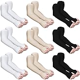 Janmercy 9 Pairs Elder Skin Protector Sleeves Thin Skin Arm Sleeve Bruise Protective from Abrasions Tear Sun Exposure Compression Bruising Arm Protective for Men Women