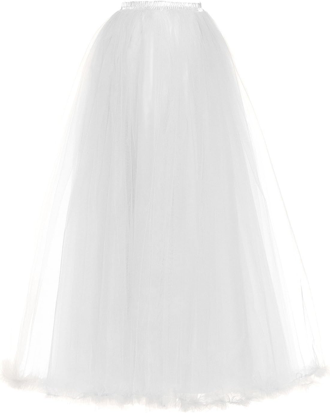 DYSS Women's 50s Full Length Petticoat Tulle Crinoline Underskirt Slips Ballet Bubble Long Dress 20 Colors