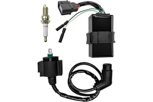 Qnbes Ignition Coil and Igniter CDI Box with Spark Plug Fit for Honda Rancher 350 TRX350FE TRX350FM TRX350TE TRX350TM 2000-2005 Replace 30510-HN5-670, 30410-HN5-671, 30400-HN5-305