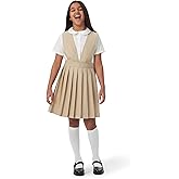 French Toast Girls' V-Neck Pleated Jumper, Khaki, 4T