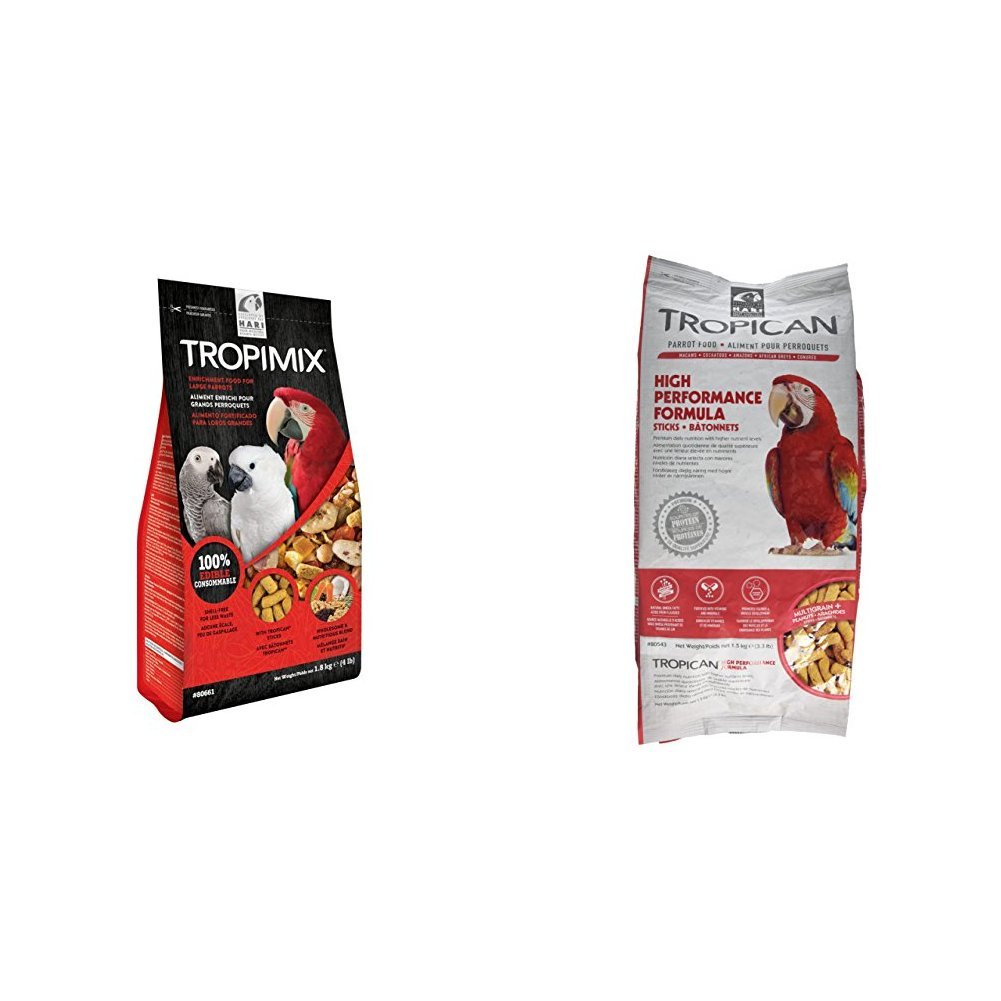 Hari Tropimix Large Parrot Mix 1.8kg and Hari Tropican Parrot High Perf Sticks 1.5kg