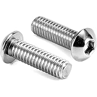 1/4-20 x 1" Button Head Socket Cap Bolts Screws, 20Pcs 304 Stainless Steel 18-8, Allen Hex Drive, Bright Finish by SG TZH(wit