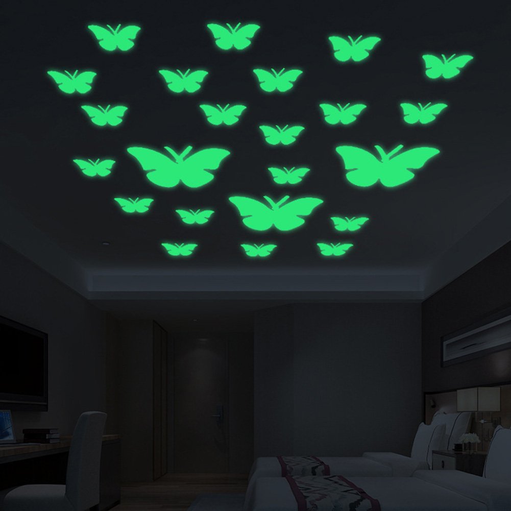 Draftor 110pc Wall Stickers Fluorescent Glow In The Dark Stars