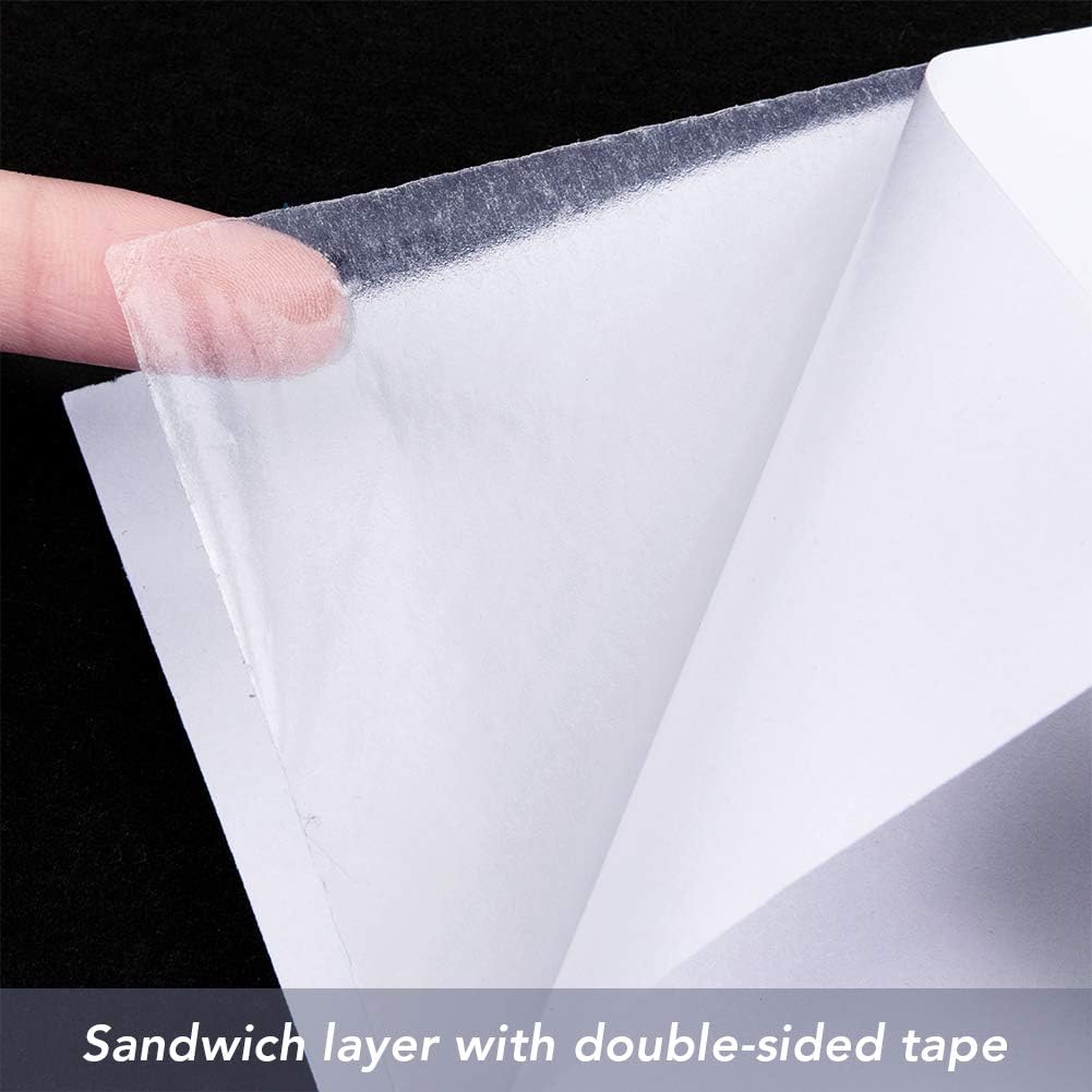 BENECREAT 18 Sheets A4 Double Sided Adhesive Sheets - Image 4