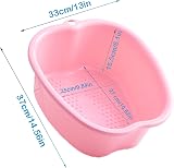 Anxicer Large Foot Bath Spa Bowl Plastic Pedicure Tub Pink Soak Toe Nails view 3