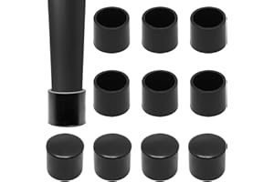 SWZHAI 32Pcs 1/2 Inch Chair Leg Tips Caps, PVC Folding Chair Leg Caps Rubber Table Leg Caps, Black Rubber End Caps Table Leg Covers Replacement Furniture Table Feet Caps Chair Leg Floor Protectors