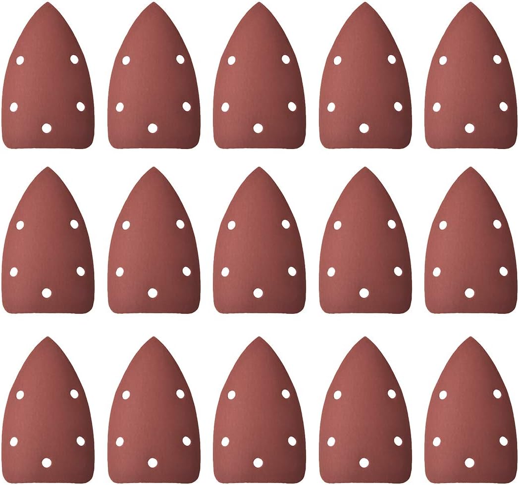 sourcing map Detail Sander Sandpaper, Triangular Sanding Paper, Hook and Loop Sanding Pads, Triangle Oscillating Multi Tool