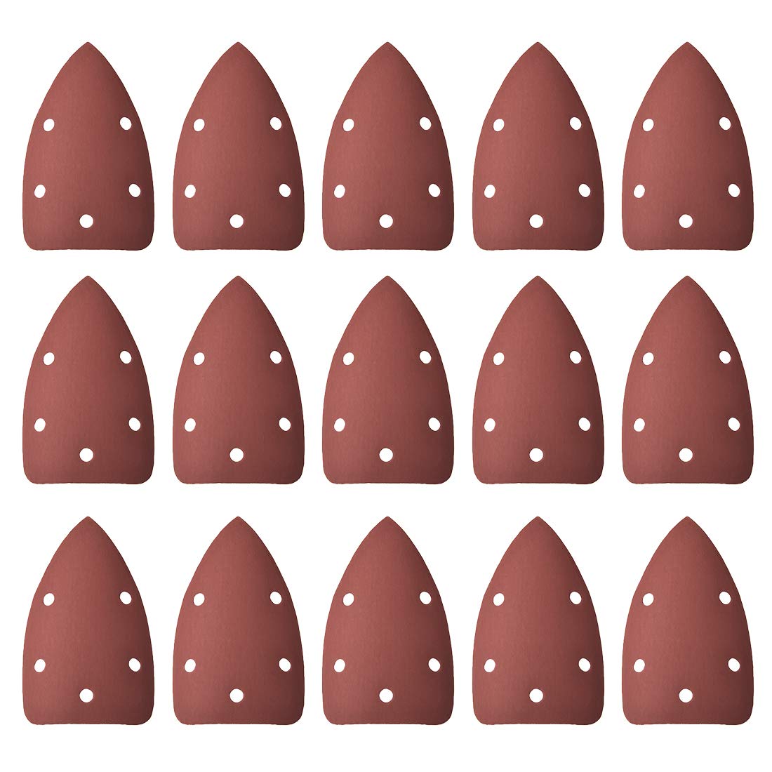 sourcing map Detail Sander Sandpaper, Triangular Sanding Paper, Hook and Loop Sanding Pads, Triangle Oscillating Multi Tool, 2000 Grits 5 Holes, 15pcs