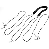 QWORK Adjustable Horse Training and Lunging Aid with Rear Fleece Cover, Navy/Red, Encourages Proper Head Carriage and Comfortable Stretching, Durable Braided Nylon Rope with Metal Clips,