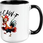 YKSINX Funny Coffee Mugs for Women Men,15oz Ceramic Novelty Chicken Cup | Novelty Mugs,Fun Birthday Gifts for Friends,Family,Cool White Elephant Gifts for Adults,Unique Office Gag Gifts for Coworkers
