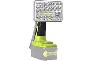 Hiesuan 18W 2000LM Cordless LED Work Light for Ryobi 18V ONE + Lithium-ion NiCd NiMh Batteries Portable Handheld Flashlight Outdoor Flood Light for Jobsite Lighting Camping Repairing