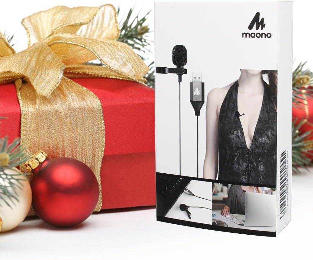USB Lavalier Microphone-MAONO AU-UL10 192kHz/24bit Omnidirectional Lapel Mic Hands Free Shirt Collar Clip-on Microphone for PC Computer, Laptop, YouTube, Skype Recording, Live Broadcasting: Home Audio & Theater