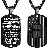 Wimeiren Stocking Stuffers Christmas Gift for Brother To My Brother Necklace for Men Dog Tags Necklace Jewelry Best Brothers Gifts from Sister Birthday Graduation Gifts for Men Brothers