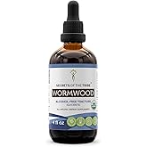 Secrets of the Tribe Wormwood USDA Organic | Alcohol-Free Extract, High-Potency Herbal Drops, Stomach | Made from 100% Certified Organic Wormwood (Artemisia Absinthium) Dried Herb 4 oz