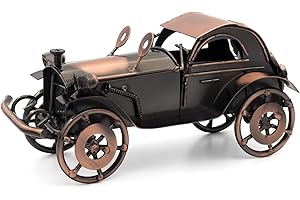 QIRLOEU Classic Car Gifts for Men, Unique Cool Birthday Gift Ideas, Vintage Car Decor for Room, Home, Office, Man Cave, Garage, Antique Scrap Metal Model Car Ornaments (M-2)