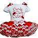 Little Girls Christmas Holiday Candy Cane Cutie Tutu Dress (120 (5-6Y))
