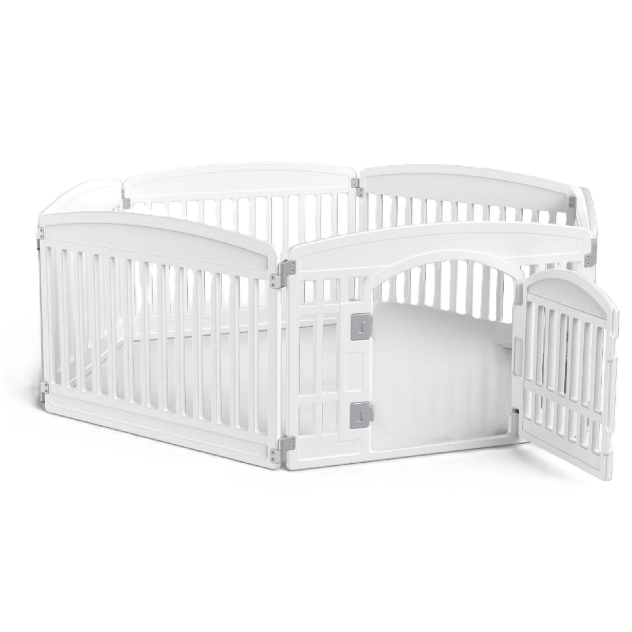 Photo 1 of !!!SCRATCHES!!!!USED!!!SMUG Dog Playpen 6-Panel 24 Inch Safe Secure Indoor Outdoor Pet Fence, Folding Portable 35 x 35 x 24IN, Ideal for Small to Medium Dogs Easy to Clean