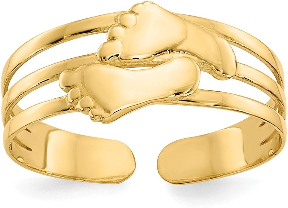 14K Yellow Gold Bare Feet Toe Ring Amazon.co.uk Jewellery