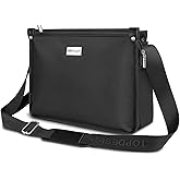 TOPDesign Lightweight Women Crossbody Bag, Shoulder Purse with Multiple Pockets, Triple Zip Handbag with Shoulder Strap