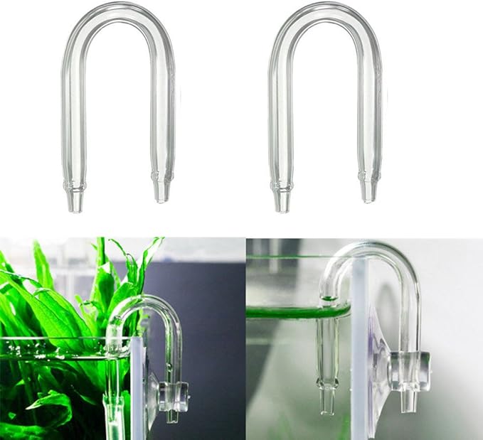 EMVANV U geformte Glas Tube Bend für Aquarium CO2 Diffusor CO2