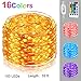 Nasharia 16 Colors LED Fairy Lights with Remote, 33 Ft 100 LEDs String Lights USB Powered Firefly Twinkle Lights Multi Color Changing Waterproof Silver Wire Lights for Bedroom Patio Garden Party