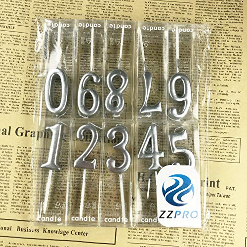 ZZPRO 10 PCS Cake Numeral Candles, Birthday Numeral Candles, Number 0-9 Glitter Cake Topper Decoration for Birthday Favor,Party Celebration - Thumbnail 6