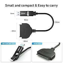 BENFEI SATA to USB Cable, 2in1 USB-C/USB 3.0 to