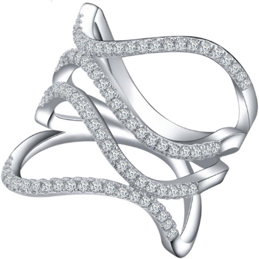 SaySure - Punk Style Crystal Party Ring anel Cross Design