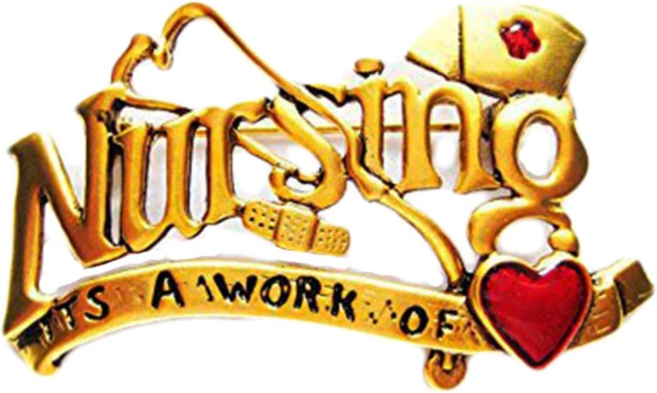 DanecraftGold-Plated Nursing It's a Work of Love Heart Bandaid Pin Brooch