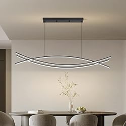 Matven Modern Chandelier, Linear Pendant Light LED